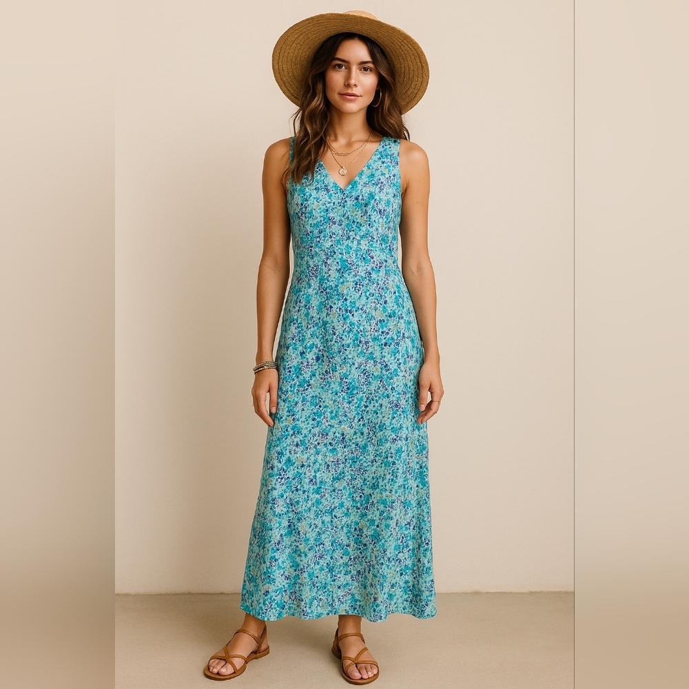 Vintage Boho Y2K Studio I Floral Lined Dress 14 Petite